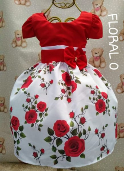 VESTIDO INFANTIL FLORAL  KIT COM 5 PEÇAS